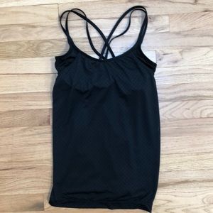 Black work out top with bra attached